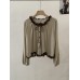 Sweet and Gentle Style Ruffled Irregular Wave Hem Bow Tie Long Sleeve Top