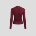 Irregular metal buckle decorative pleated top for women