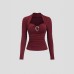 Irregular metal buckle decorative pleated top for women
