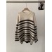 Colorful Stripe Knit Sweater Women's Autumn Winter New Thick Long Sleeve Round Neck Loose Top
