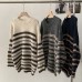 Colorful Stripe Knit Sweater Women's Autumn Winter New Thick Long Sleeve Round Neck Loose Top