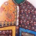 Colorful Patchwork Floral Cotton Coat for Women
