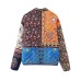 Colorful Patchwork Floral Cotton Coat for Women
