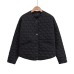 Cotton Coat with Heart-shaped Quilting Design Zipper Closure