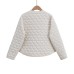 Cotton Coat with Heart-shaped Quilting Design Zipper Closure