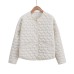 Cotton Coat with Heart-shaped Quilting Design Zipper Closure