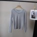 Lace Spliced V-Neck Slim-Fitting Versatile Women's Knit Top