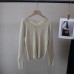 Lace Spliced V-Neck Slim-Fitting Versatile Women's Knit Top