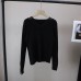 Lace Spliced V-Neck Slim-Fitting Versatile Women's Knit Top