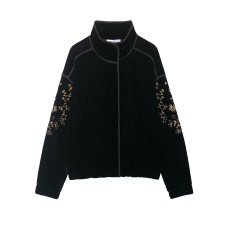 Stiff velvet texture cotton jacket