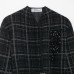 Grid knit jacket with waistband