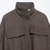 Herringbone patterned puffy pilot jacket