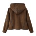 Hooded fur integrated lamb fur coat