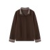 Soft Skin-Friendly Top Autumn False Two-Piece Sleeve Cuff Color-Blocking Layered Hoodie Sweatshirt