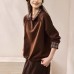 Soft Skin-Friendly Top Autumn False Two-Piece Sleeve Cuff Color-Blocking Layered Hoodie Sweatshirt