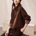 Soft Skin-Friendly Top Autumn False Two-Piece Sleeve Cuff Color-Blocking Layered Hoodie Sweatshirt