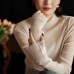 Stylish Starlight Waltz Sheer Textured Pleated High Neck Knit Top