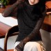 Stylish Starlight Waltz Sheer Textured Pleated High Neck Knit Top