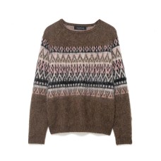 Jacquard Knitted Shirt with Brushing Effect