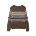 Jacquard Knitted Shirt with Brushing Effect