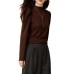 Versatile Faux Cashmere Basic T-Shirt for Women, Warm Inner Layer, Half-High Neck Top