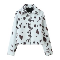 Irregular printed jacket short jacket Irregular printed jacket short jacket