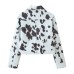 Irregular printed jacket short jacket