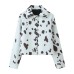 Irregular printed jacket short jacket