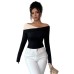Irregular pleated edge slim fit long cut top with a single neckline