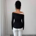 Irregular pleated edge slim fit long cut top with a single neckline