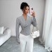Irregular metal shaped buckle strap top for women