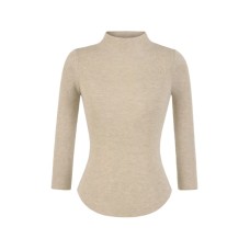Semi-High Neck Lightweight Knit Long Sleeve Base Layer Elastic Slim Fit Solid Color Curved Hem Top Semi-High Neck Lightweight Knit Long Sleeve Base Layer Elastic Slim Fit Solid Color Curved Hem Top