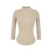Semi-High Neck Lightweight Knit Long Sleeve Base Layer Elastic Slim Fit Solid Color Curved Hem Top Semi-High Neck Lightweight Knit Long Sleeve Base Layer Elastic Slim Fit Solid Color Curved Hem Top