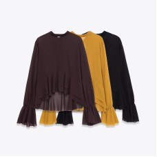Round neck long sleeved layered decorative top