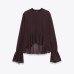 Round neck long sleeved layered decorative top