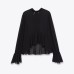 Round neck long sleeved layered decorative top