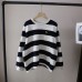 Casual Knit Sweater Women's Loose Fit Stripe Cartoon Embroidery Pullover sweater