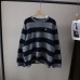 Casual Knit Sweater Women's Loose Fit Stripe Cartoon Embroidery Pullover sweater