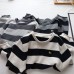 Casual Knit Sweater Women's Loose Fit Stripe Cartoon Embroidery Pullover sweater