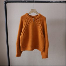 High-Quality Round Neck Slim-Fitting Versatile Cardigan Sweater for Women