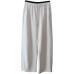 Elastic Waist Color-blocked Soft Drape Straight Leg Fleece Casual Pants for Women
