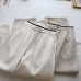 Elastic Waist Color-blocked Soft Drape Straight Leg Fleece Casual Pants for Women