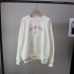Casual Letter Embroidered Fleece Lined Loose Hoodie Women's Sweatshirt