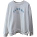 Casual Letter Embroidered Fleece Lined Loose Hoodie Women's Sweatshirt
