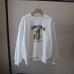 FashionableRound Neck Cartoon Print Fleece-Lined Thick Loose Hoodie for Women
