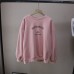 Casual Loose Fleece Lined Hoodie with Letter Print Round Neck Style Women's Sweatshirt