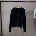 High-Quality Youthful Look Flip Collar Horn Button Cable Knit Sweater Coat for Women