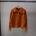 High-Quality Youthful Look Flip Collar Horn Button Cable Knit Sweater Coat for Women