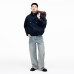Style Elegant Versatile Preppy Flip-Design Stand Collar Cotton Coat Jacket Short Length Minimalist Outerwear