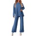 Solid color long sleeved suit for women